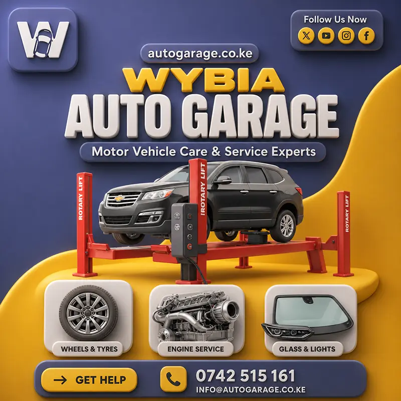Wybia Auto Garage mechanics at work in Nairobi